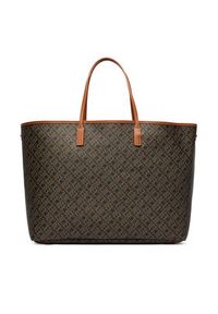 TOMMY HILFIGER - Tommy Hilfiger Torebka Th Monoplay Maxi Tote Le AW0AW18850 Czarny. Kolor: czarny. Materiał: skórzane #6