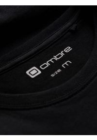 Ombre Clothing - T-shirt męski bawełniany z nadrukiem - czarny V1 OM-TSPT-0162 - XXL. Kolor: czarny. Materiał: bawełna. Długość rękawa: krótki rękaw. Długość: krótkie. Wzór: nadruk