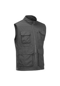 FORCLAZ - Kamizelka trekkingowa -TRAVEL 100 męska. Kolor: szary. Materiał: poliamid, materiał #1