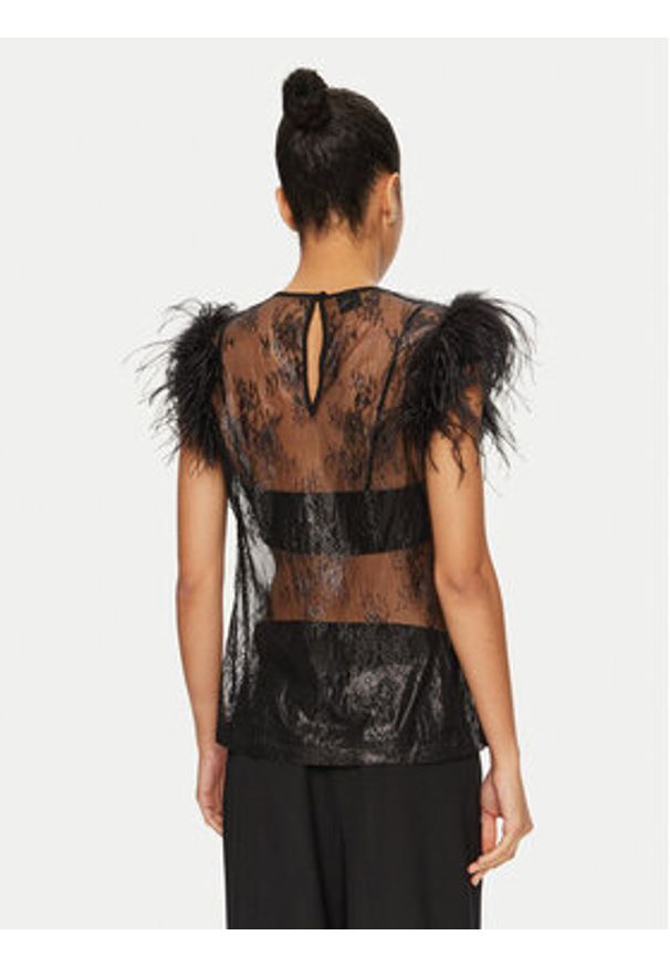 Pinko - PINKO Bluzka 102838 A1L7 Czarny Regular Fit. Kolor: czarny. Materiał: syntetyk