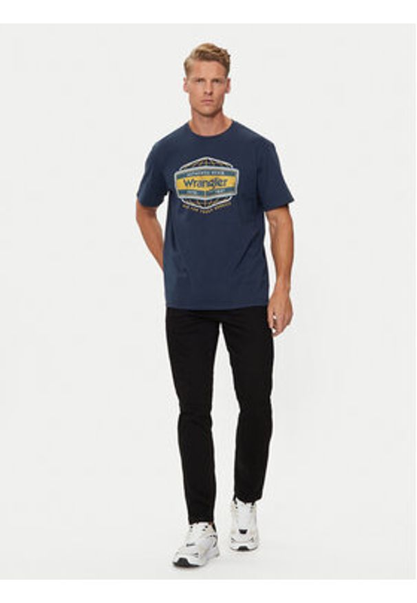 Wrangler T-Shirt Americana 112357448 Niebieski Regular Fit. Kolor: niebieski. Materiał: bawełna