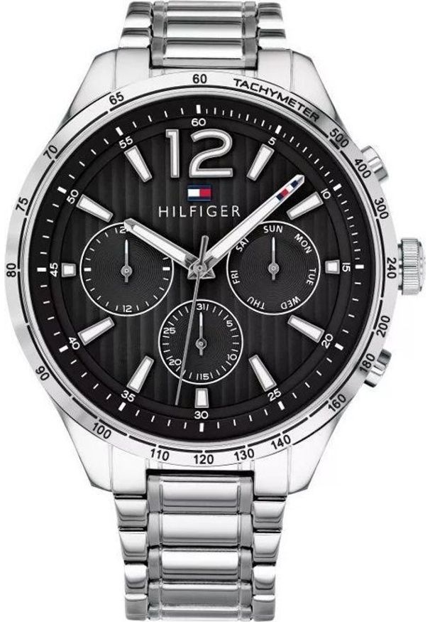 TOMMY HILFIGER - Zegarek Tommy Hilfiger Zegarek Męski Tommy Hilfiger 1791469 Srebrna bransoleta. Kolor: srebrny