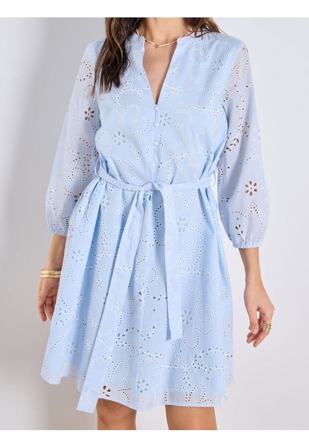 Sinsay - Bawełniana sukienka mini - wielobarwny. Materiał: bawełna. Długość: mini