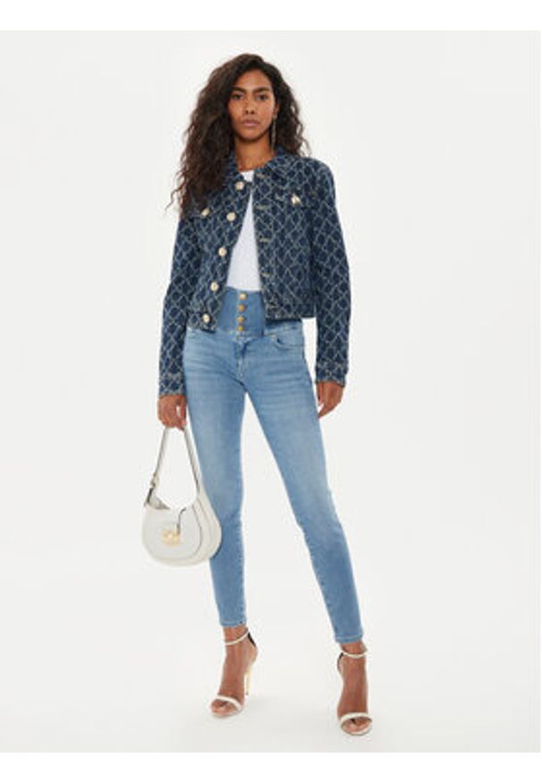 Guess Jeansy W4YA0M D5E42 Niebieski Skinny Fit. Kolor: niebieski