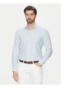 Michael Kors Koszula MK0DS01408 Błękitny Slim Fit. Kolor: niebieski. Materiał: bawełna