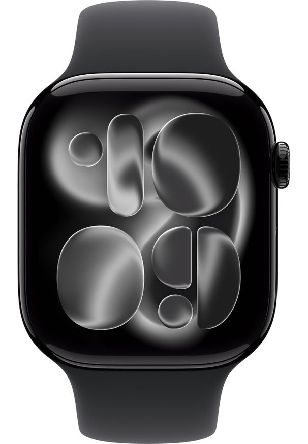 APPLE - Smartwatch Apple Watch Series 11 GPS 46mm Jet Black Aluminium Case with Black Sport Band - S/M, Model A3333. Rodzaj zegarka: smartwatch. Styl: sportowy