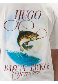 Hugo - HUGO T-Shirt Nofishix 50554370 Biały Regular Fit. Kolor: biały. Materiał: bawełna #4