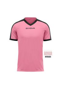 Koszulka piłkarska dla dzieci Givova Revolution Interlock. Kolor: czarny, różowy, wielokolorowy. Sport: piłka nożna