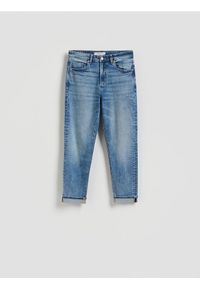 Reserved - Jeansy Boyfriend - niebieski. Kolor: niebieski
