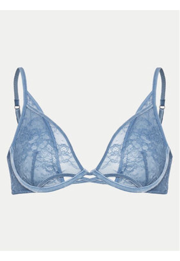 Hunkemöller Biustonosz z fiszbiną Molly 204623 Niebieski. Kolor: niebieski. Materiał: syntetyk
