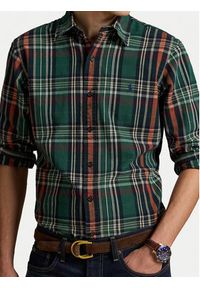 Polo Ralph Lauren Koszula 710P00524002 Zielony Custom Fit. Typ kołnierza: polo. Kolor: zielony. Materiał: bawełna #4