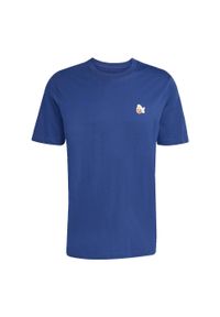 Adidas - Koszulka Dog Hoop Patch Graphic Tee. Kolor: niebieski. Materiał: bawełna. Wzór: aplikacja, motyw zwierzęcy