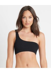 BOND-EYE AUSTRALIA - Czarny top od bikini na jedno ramię Samira. Kolor: czarny. Materiał: materiał