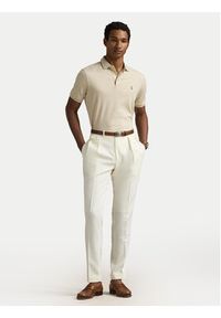 Polo Ralph Lauren Polo 710704319080 Beżowy Slim Fit. Typ kołnierza: polo. Kolor: beżowy. Materiał: bawełna #5