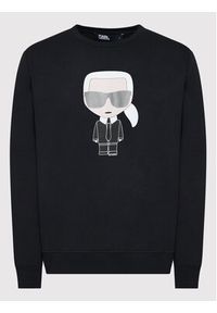 Karl Lagerfeld - KARL LAGERFELD Bluza Sweat Crewneck 705071 500951 Czarny Regular Fit. Typ kołnierza: dekolt w karo. Kolor: czarny. Materiał: bawełna