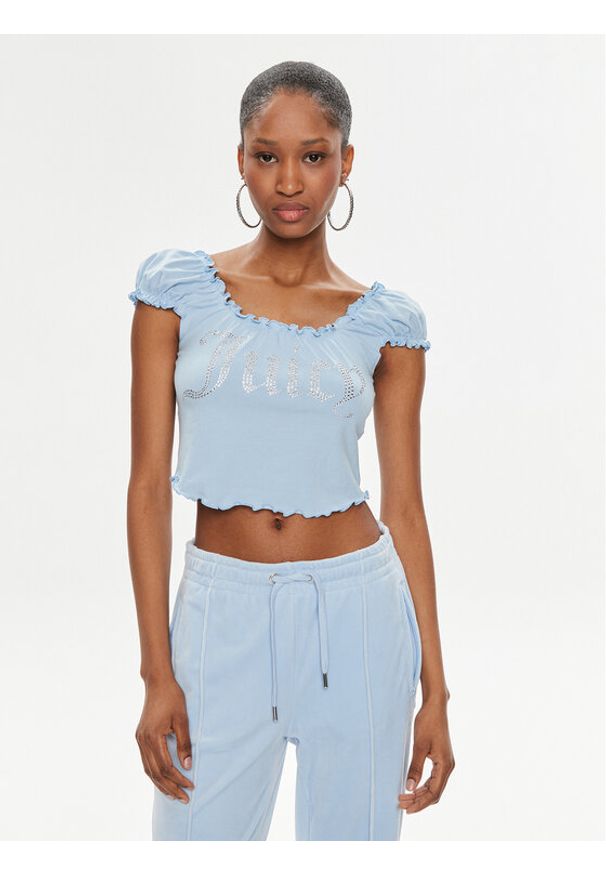 Juicy Couture Bluzka Brodie JCWCT23309 Błękitny Regular Fit. Kolor: niebieski. Materiał: bawełna