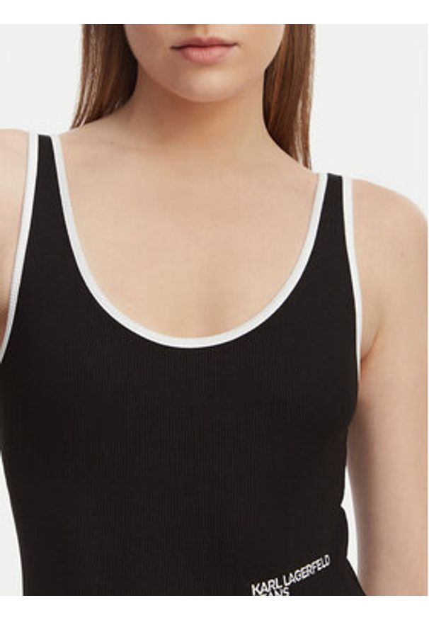 Karl Lagerfeld Jeans Body A2W17021 Czarny Slim Fit. Kolor: czarny. Materiał: bawełna