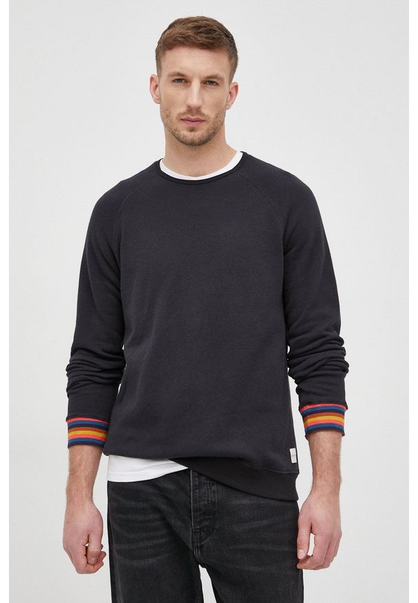 Paul Smith bluza bawełniana męska kolor czarny gładka. Kolor: czarny. Materiał: bawełna. Wzór: gładki