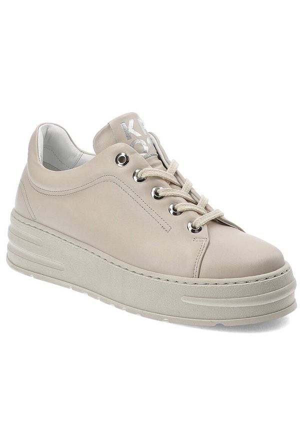 Szare Sneakersy Karino Stylowe Obuwie Damskie. Okazja: na co dzień. Wysokość cholewki: przed kolano. Kolor: szary. Materiał: jeans, skóra. Szerokość cholewki: normalna