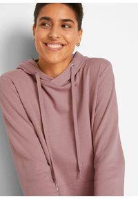 bonprix - Sukienka dresowa z mieszanki bawełny. Typ kołnierza: kaptur. Kolor: różowy. Materiał: bawełna, dresówka. Długość rękawa: długi rękaw #2