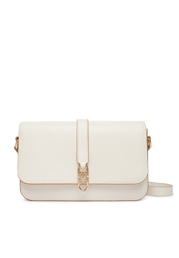 TOMMY HILFIGER - Tommy Hilfiger Torebka Th Libre Flap Crossover AW0AW17723 Beżowy. Kolor: beżowy. Materiał: skórzane