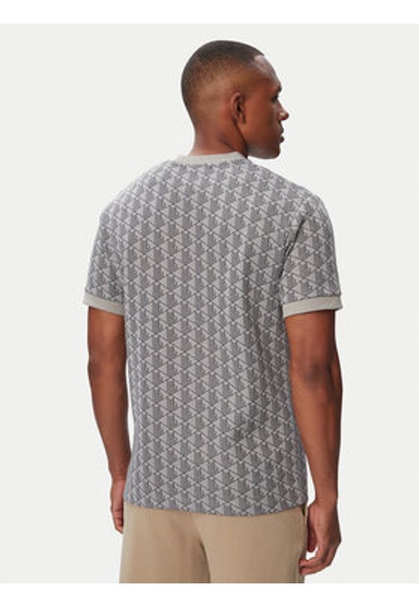Lacoste T-Shirt TH1197 Szary Regular Fit. Kolor: szary. Materiał: bawełna, syntetyk