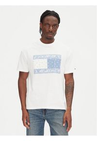 Tommy Jeans T-Shirt Paisley Flag DM0DM20810 Écru Relaxed Fit. Materiał: bawełna. Wzór: paisley