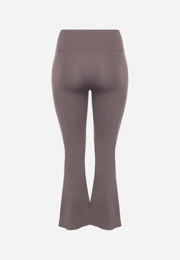 Born2be - Szare Spodnie Dzwony Materiałowe Ellavine. Okazja: na co dzień. Kolor: szary. Materiał: materiał. Styl: elegancki, casual