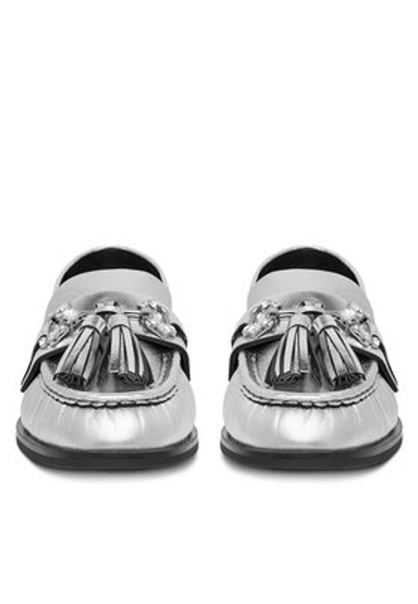 Eva Minge Loafersy PETUNIA-V1792-335-1 Srebrny. Kolor: srebrny. Materiał: skóra