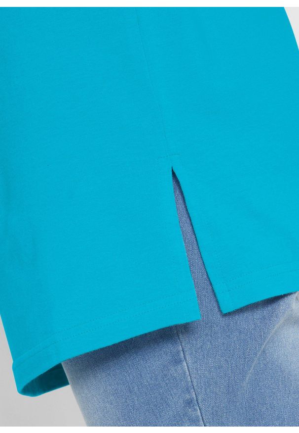 bonprix - Długa bluzka z dekoltem w serek (2 szt.). Typ kołnierza: dekolt w serek. Kolor: niebieski. Długość: długie