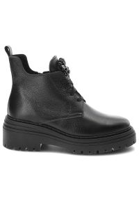 Czarne Botki Armodo Wygodne Buty Damskie. Okazja: na co dzień. Zapięcie: klamry. Kolor: czarny. Materiał: skóra. Obcas: na obcasie. Styl: klasyczny, casual, elegancki. Wysokość obcasa: niski #5