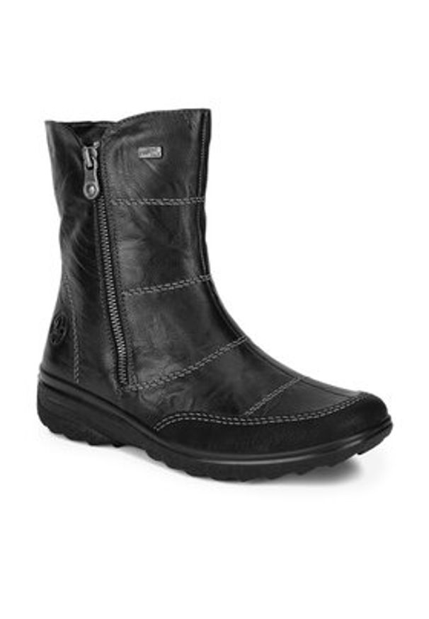 Rieker Botki Z7055-00 Czarny. Kolor: czarny. Materiał: skóra