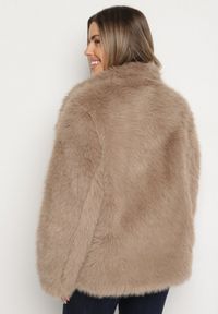 Born2be - Brązowa Kurtka Dwustronna w Stylu Biker z Futerkiem Aflita. Okazja: na spacer, na co dzień. Kolor: brązowy. Materiał: futro. Długość: krótkie. Styl: casual, elegancki #4