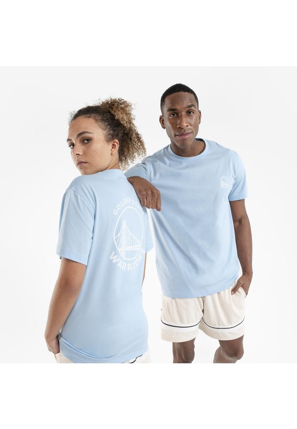 TARMAK - Koszulka do gry w koszykówkę unisex Tarmak NBA Warriors TS 900. Kolor: niebieski, wielokolorowy. Materiał: materiał, poliester, bawełna. Sport: koszykówka