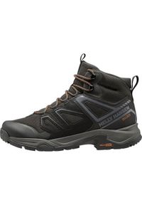 Buty trekkingowe męskie Helly Hansen Stalheim HT. Wysokość cholewki: za kostkę. Zapięcie: sznurówki. Kolor: czarny. Materiał: materiał, syntetyk, tkanina. Szerokość cholewki: normalna
