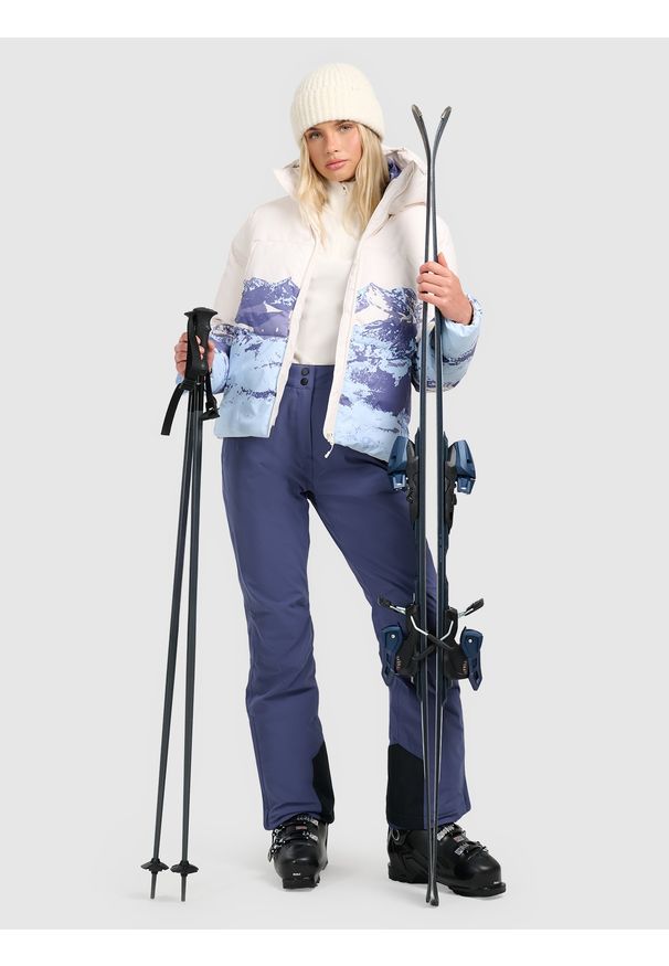 4f - 4F Kurtka narciarska membrana 5000 damska - multikolor XL. Kolor: niebieski. Materiał: poliester, materiał. Wzór: gładki. Sezon: zima