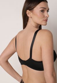 Born2be - Czarny Biustonosz na Szerokich Ramiączkach z Koronką Merabilla. Kolor: czarny. Materiał: koronka. Wzór: koronka #4