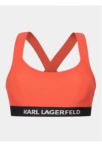 Karl Lagerfeld - KARL LAGERFELD Góra od bikini Logo 230W2213 Pomarańczowy. Kolor: pomarańczowy. Materiał: syntetyk #2