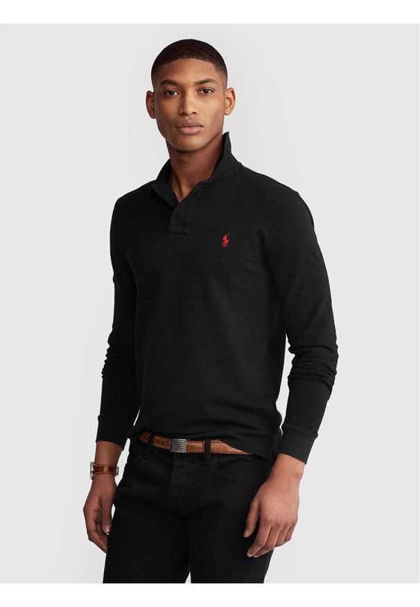 Polo Ralph Lauren Polo 710681126037 Czarny Slim Fit. Typ kołnierza: polo. Kolor: czarny. Materiał: bawełna