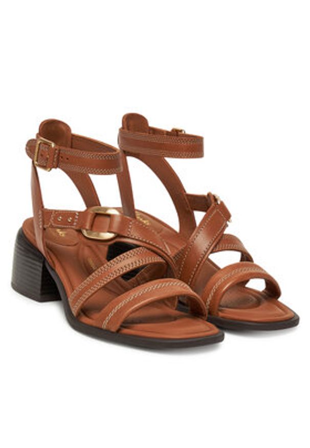 Clarks Sandały Morwyn Strap 26181244 Brązowy. Kolor: brązowy. Materiał: skóra