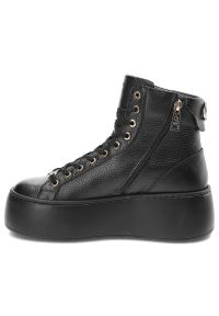 Czarne Sneakersy Carinii Damskie Stylowe Obuwie. Okazja: na co dzień. Kolor: czarny. Materiał: skóra. Szerokość cholewki: normalna. Obcas: na platformie. Styl: elegancki #8