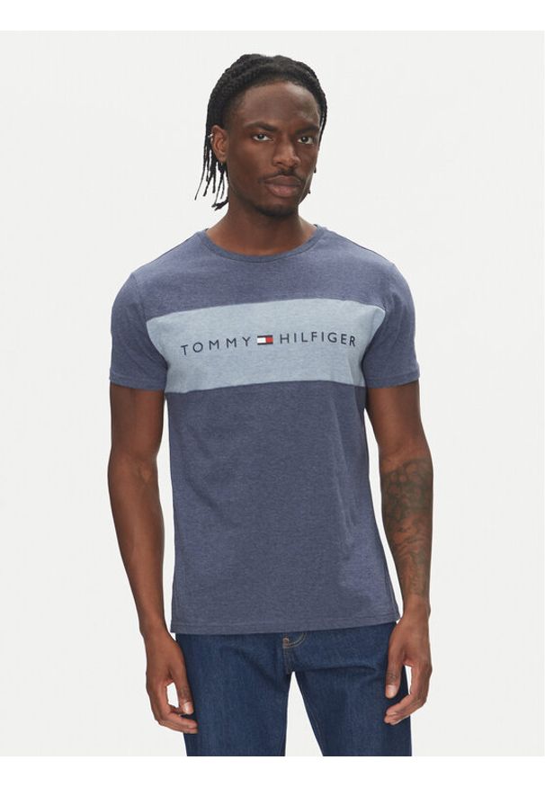 TOMMY HILFIGER - Tommy Hilfiger T-Shirt UM0UM03418 Niebieski Regular Fit. Kolor: niebieski. Materiał: bawełna
