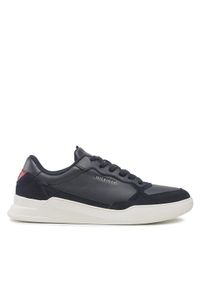 TOMMY HILFIGER - Tommy Hilfiger Sneakersy Elevated Cupsole Leather Mix FM0FM04358 Granatowy. Kolor: niebieski. Materiał: zamsz, skóra