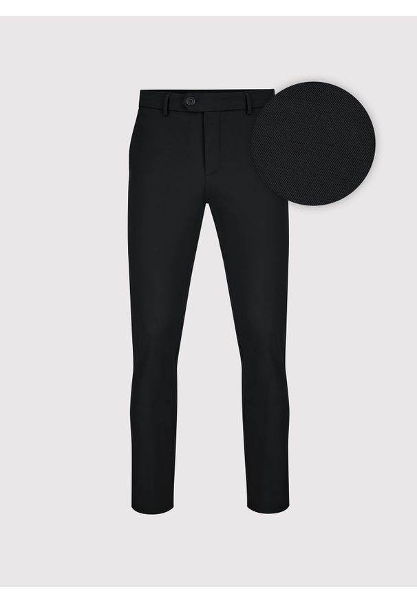 Pako Lorente - PAKO LORENTE - Czarne spodnie chino z bawełną. Kolor: czarny. Materiał: bawełna. Wzór: gładki. Sezon: zima, jesień. Styl: klasyczny