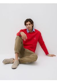 Reserved - Bluza regular z bawełną - czerwony. Kolor: czerwony. Materiał: bawełna #1
