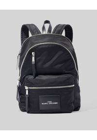 THE MARC JACOBS - Czarny plecak The Zipper Backpack. Kolor: czarny. Materiał: materiał. Wzór: aplikacja #1