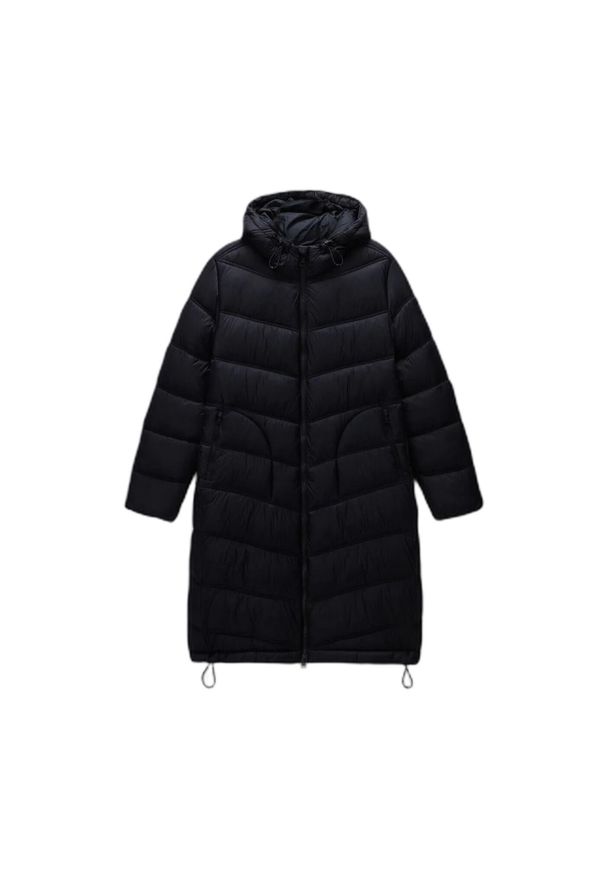 Długa kurtka damska Napapijri A-Ega. Kolor: czarny. Materiał: puch. Długość: długie. Sezon: zima. Styl: elegancki