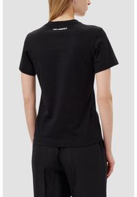 Karl Lagerfeld - KARL LAGERFELD Czarny damski t-shirt Ikon Sketch Karl. Kolor: czarny #5