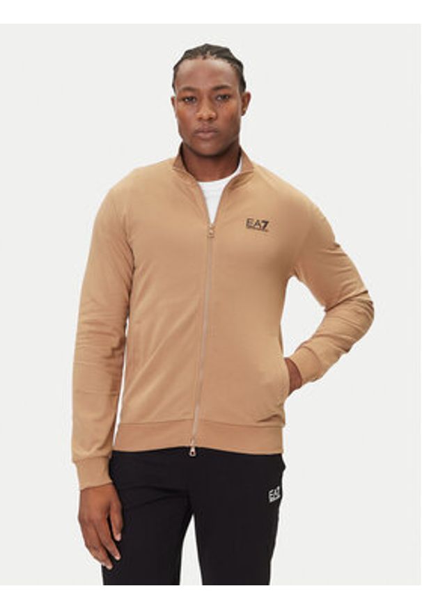 EA7 Emporio Armani Dres 8NPV60 PJVRZ M1013 Beżowy Regular Fit. Kolor: beżowy. Materiał: bawełna