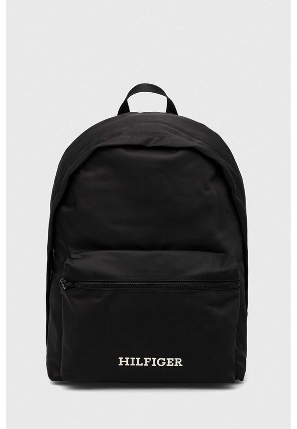 TOMMY HILFIGER - Tommy Hilfiger plecak męski kolor czarny duży z nadrukiem. Kolor: czarny. Materiał: poliester. Wzór: nadruk